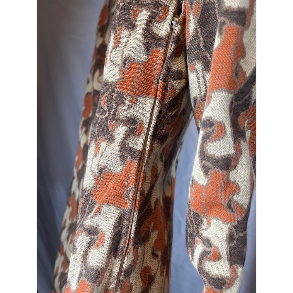 Vintage 1970’s Shanghai Artsy Retro Style Fitted Long Sleeve Midi Dress Sz 6 - Picture 8 of 9